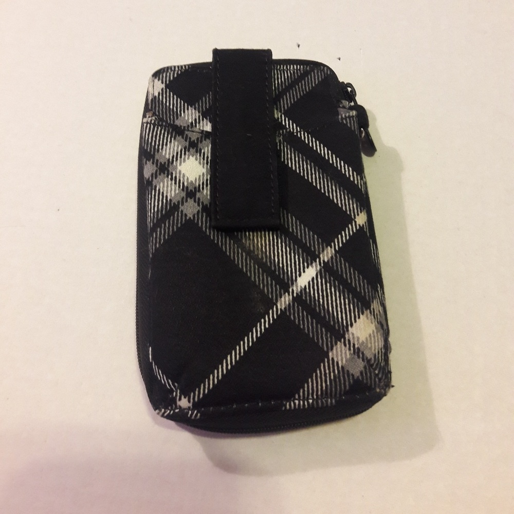 Black and white wrist wallet